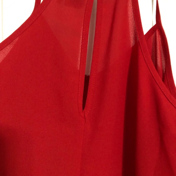 Paper crane Anthropologie two tank tops semi shear women’s size small red black - Picture 11 of 13